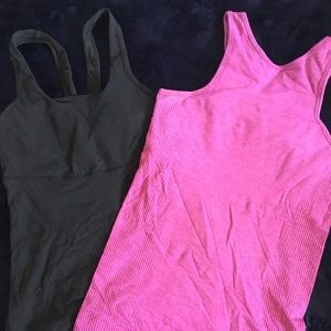 2 lululemon build in bra tanks -SMALL